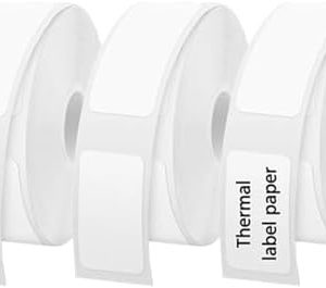 Thermoetikettenband 15x40mm von – 3 Rollen selbstklebende Papieretiketten für Büro, Zuhause und Schule (150 Etiketten/R