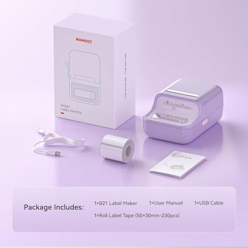 NIIMBOT B21Pro Etikettendrucker – 300 DPI Hochauflösende Etiketten fürs Büro, Zuhause & DIY-Projekte