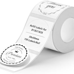 NIIMBOT Runde Etiketten für B21/B1/B3S Drucker – Thermoaufkleber 2"X2" (50x50mm) für effizientes Labeling zu Hause oder