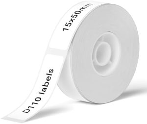 NIIMBOT D110 Etikettendrucker für 15x50mm Selbstklebende Etiketten – Ideal für Schule, Büro & Zuhause, 130 Etiketten/Rol