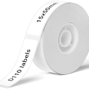 NIIMBOT D110 Etikettendrucker für 15x50mm Selbstklebende Etiketten – Ideal für Schule, Büro & Zuhause, 130 Etiketten/Rol