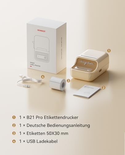 NIIMBOT B21Pro Etikettendrucker – 300 DPI Hochauflösende Etiketten fürs Büro, Zuhause & DIY-Projekte