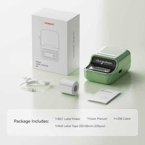 NIIMBOT Etikettendrucker B21 Pro, 300dpi Bluetooth Beschriftungsgerät für Lernen und Scrapbooking, Lila