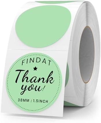 500 Stück Blau 38 mm Runde Thermo-Etiketten Rolle - Selbstklebend, wasserdicht für Büro und Versand