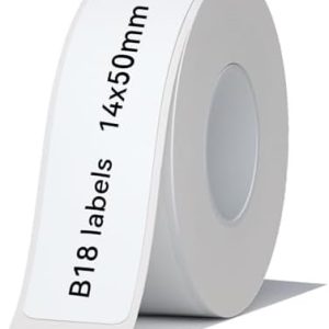 NIIMBOT B18 Etikettenaufkleber, langlebig und wasserdicht, ideal für B18-Drucker, 14 x 50 mm, perfekte Beschriftungslösu