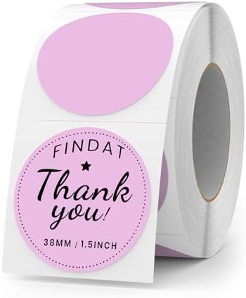 500 Stück Blau 38 mm Runde Thermo-Etiketten Rolle - Selbstklebend, wasserdicht für Büro und Versand