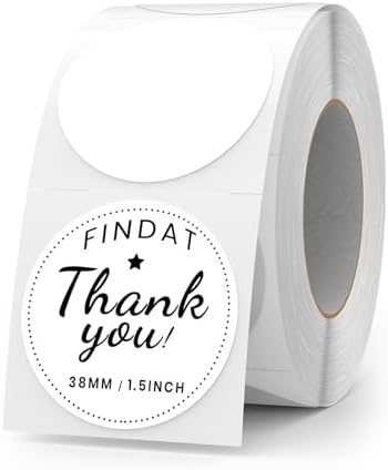 500 Stück Blau 38 mm Runde Thermo-Etiketten Rolle - Selbstklebend, wasserdicht für Büro und Versand