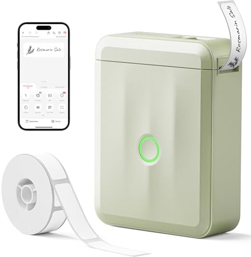 NIIMBOT D110 Bluetooth Namensaufkleber Etikettendrucker - 155 wasserdichte Etiketten für Zuhause, Büro, Schule und Kinde