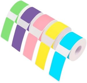 Nelko P21 Etiketten 12x40mm, Farbige Etikettenbänder für Büro & Haushalt, Kompatibel mit Nelko & Niimbot