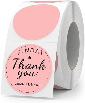 500 Stück Blau 38 mm Runde Thermo-Etiketten Rolle - Selbstklebend, wasserdicht für Büro und Versand