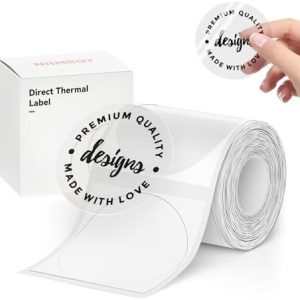 NIIMBOT Selbstklebende Etiketten für B1/B21/B3S Drucker – Klar, rund, 50x50mm für Schule, Zuhause & Büro!