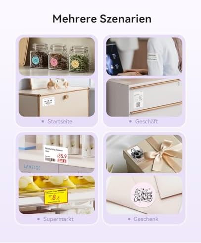 NIIMBOT Etikettendrucker B21 Pro, 300dpi Bluetooth Beschriftungsgerät für Lernen und Scrapbooking, Lila
