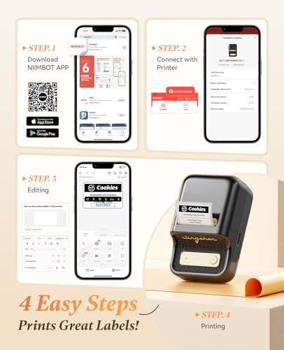 NIIMBOT B21Pro Etikettendrucker – 300 DPI Hochauflösende Etiketten fürs Büro, Zuhause & DIY-Projekte