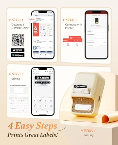 NIIMBOT B21Pro Etikettendrucker – 300 DPI Hochauflösende Etiketten fürs Büro, Zuhause & DIY-Projekte