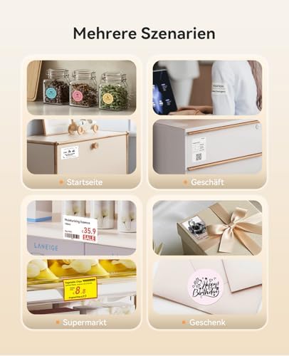 NIIMBOT Etikettendrucker B21 Pro, 300dpi Bluetooth Beschriftungsgerät für Lernen und Scrapbooking, Lila