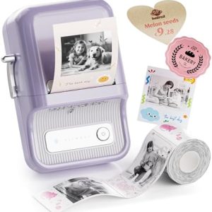 NIIMBOT Etikettendrucker B21 Pro, 300dpi Bluetooth Beschriftungsgerät für Lernen und Scrapbooking, Lila