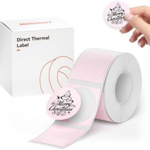 NIIMBOT Selbstklebende Etiketten für B1/B21/B3S – Rosa-Runde 26x26mm, Ideal für Schule, Zuhause & Büro