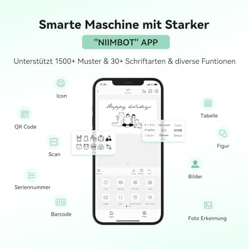NIIMBOT B21 Etikettendrucker – Tragbares Bluetooth-Beschriftungsgerät für Büro & Einzelhandel, schwarz