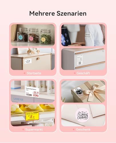 NIIMBOT Etikettendrucker B21 Pro, 300dpi Bluetooth Beschriftungsgerät für Lernen und Scrapbooking, Lila