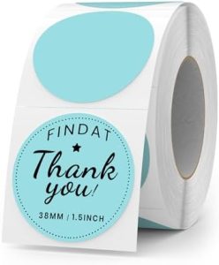 500 Stück Blau 38 mm Runde Thermo-Etiketten Rolle - Selbstklebend, wasserdicht für Büro und Versand