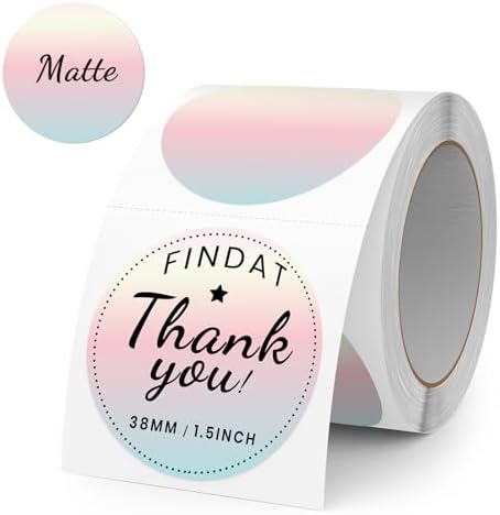 500 Stück Blau 38 mm Runde Thermo-Etiketten Rolle - Selbstklebend, wasserdicht für Büro und Versand