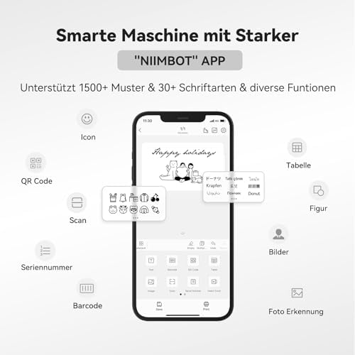 NIIMBOT B21 Etikettendrucker – Tragbares Bluetooth-Beschriftungsgerät für Büro & Einzelhandel, schwarz