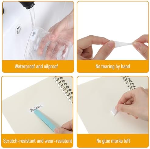 4 Rollen Thermo Etiketten 40mm x 12mm - Selbstklebende Thermolabels für Schule, Zuhause & Büro