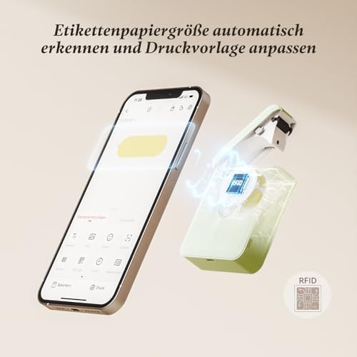 NIIMBOT D110 Bluetooth Namensaufkleber Etikettendrucker - 155 wasserdichte Etiketten für Zuhause, Büro, Schule und Kinde