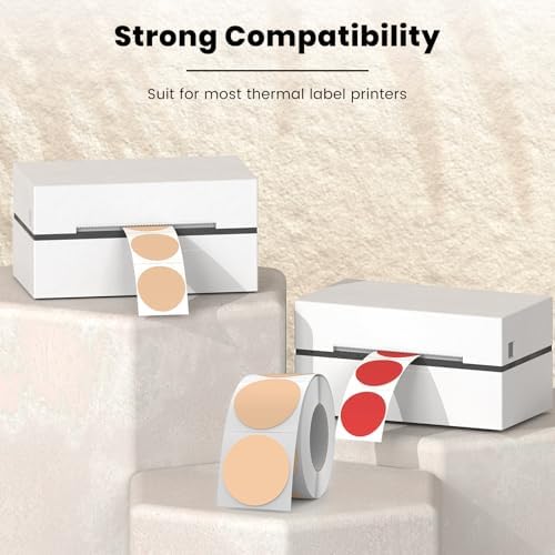 500 Stück Blau 38 mm Runde Thermo-Etiketten Rolle - Selbstklebend, wasserdicht für Büro und Versand