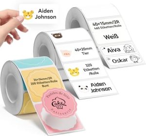 NIIMBOT Etikettendrucker B1 B21 B31 K3 - 3-Rollen Thermo-Etiketten für optimale Beschriftung zuhause oder im Büro