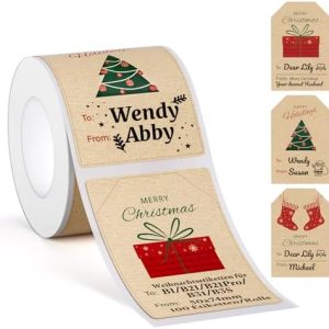 NIIMBOT Weihnachten Etiketten für B1 B21 B31 B3S K3, 100 selbstklebende Weihnachtsaufkleber, 50x74mm für festliche Gesch