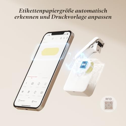 NIIMBOT D110 Bluetooth Namensaufkleber Etikettendrucker - 155 wasserdichte Etiketten für Zuhause, Büro, Schule und Kinde