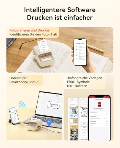 NIIMBOT B21Pro Etikettendrucker – 300 DPI Hochauflösende Etiketten fürs Büro, Zuhause & DIY-Projekte
