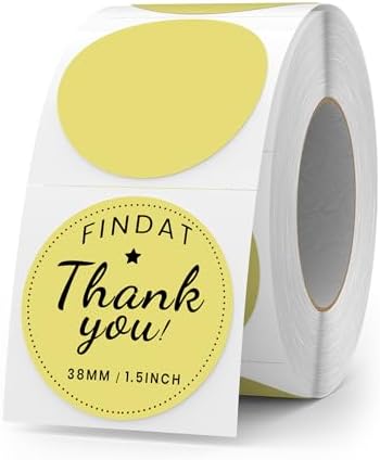 500 Stück Blau 38 mm Runde Thermo-Etiketten Rolle - Selbstklebend, wasserdicht für Büro und Versand