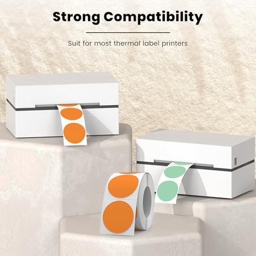 500 Stück Blau 38 mm Runde Thermo-Etiketten Rolle - Selbstklebend, wasserdicht für Büro und Versand