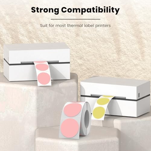 500 Stück Blau 38 mm Runde Thermo-Etiketten Rolle - Selbstklebend, wasserdicht für Büro und Versand