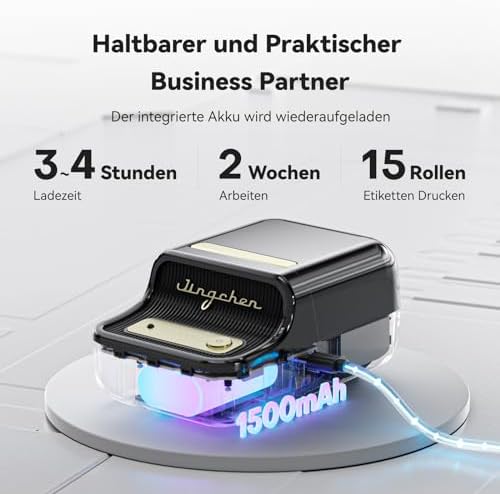 NIIMBOT B21 Etikettendrucker – Tragbares Bluetooth-Beschriftungsgerät für Büro & Einzelhandel, schwarz