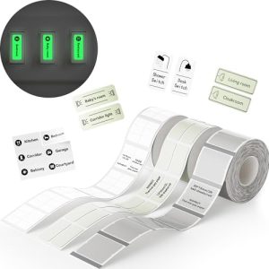NIIMBOT Etiketten für Schalter, 3 Rollen Pack mit 15x8mm, 30x15mm und 35x13mm – Ideal für die beschriftung zu Hause