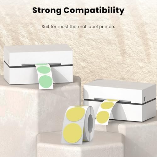 500 Stück Blau 38 mm Runde Thermo-Etiketten Rolle - Selbstklebend, wasserdicht für Büro und Versand