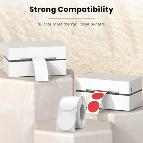 500 Stück Blau 38 mm Runde Thermo-Etiketten Rolle - Selbstklebend, wasserdicht für Büro und Versand