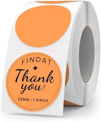 500 Stück Blau 38 mm Runde Thermo-Etiketten Rolle - Selbstklebend, wasserdicht für Büro und Versand