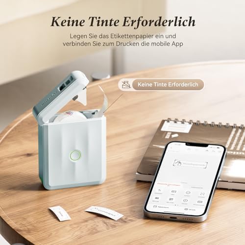 NIIMBOT D110 Bluetooth Namensaufkleber Etikettendrucker - 155 wasserdichte Etiketten für Zuhause, Büro, Schule und Kinde