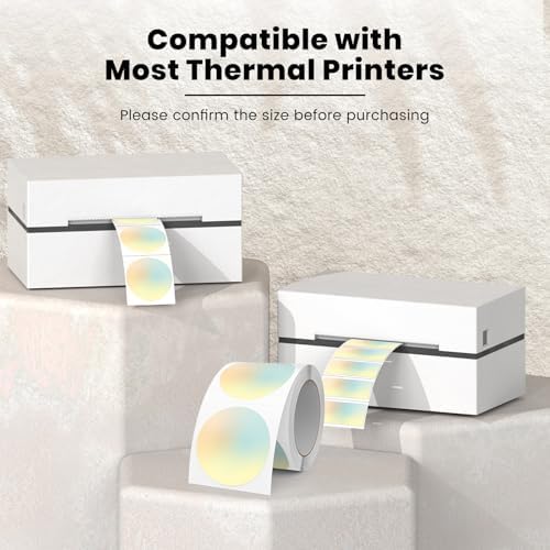 500 Stück Blau 38 mm Runde Thermo-Etiketten Rolle - Selbstklebend, wasserdicht für Büro und Versand