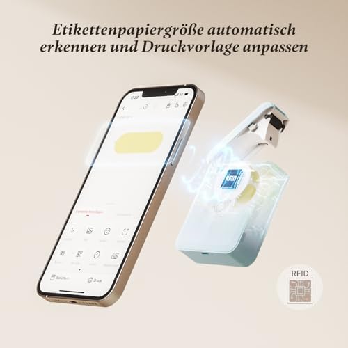 NIIMBOT D110 Bluetooth Namensaufkleber Etikettendrucker - 155 wasserdichte Etiketten für Zuhause, Büro, Schule und Kinde