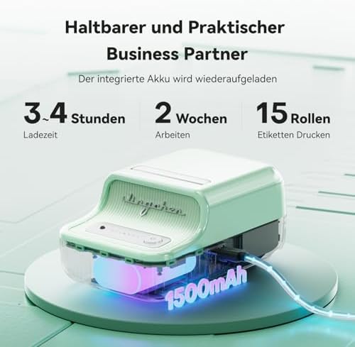 NIIMBOT B21 Etikettendrucker – Tragbares Bluetooth-Beschriftungsgerät für Büro & Einzelhandel, schwarz