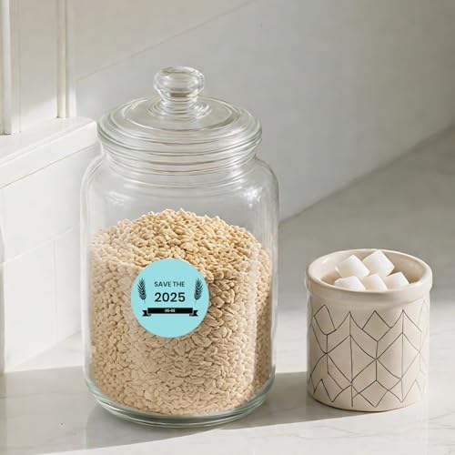 500 Stück Blau 38 mm Runde Thermo-Etiketten Rolle - Selbstklebend, wasserdicht für Büro und Versand