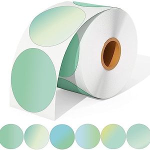 Runde Thermische Etiketten von – Selbstklebende 2" Aufkleber für Barcode, Logo & QR Code – 600 Etiketten/Rolle in 6 Far