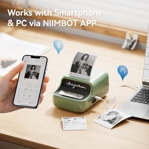 NIIMBOT Etikettendrucker B21 Pro, 300dpi Bluetooth Beschriftungsgerät für Lernen und Scrapbooking, Lila