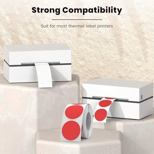 500 Stück Blau 38 mm Runde Thermo-Etiketten Rolle - Selbstklebend, wasserdicht für Büro und Versand