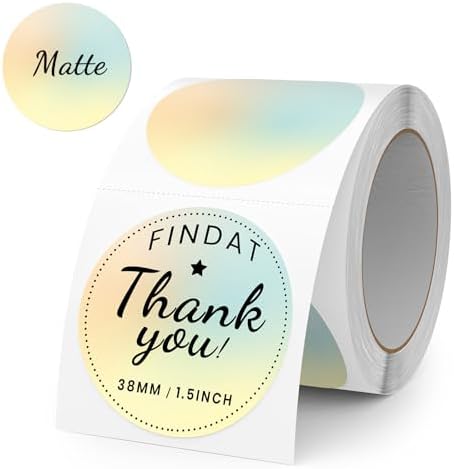 500 Stück Blau 38 mm Runde Thermo-Etiketten Rolle - Selbstklebend, wasserdicht für Büro und Versand